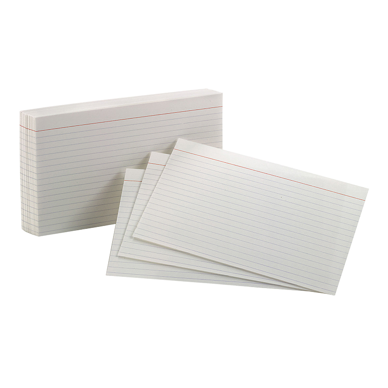 Oxford Index Cards 5x8 Ruled White