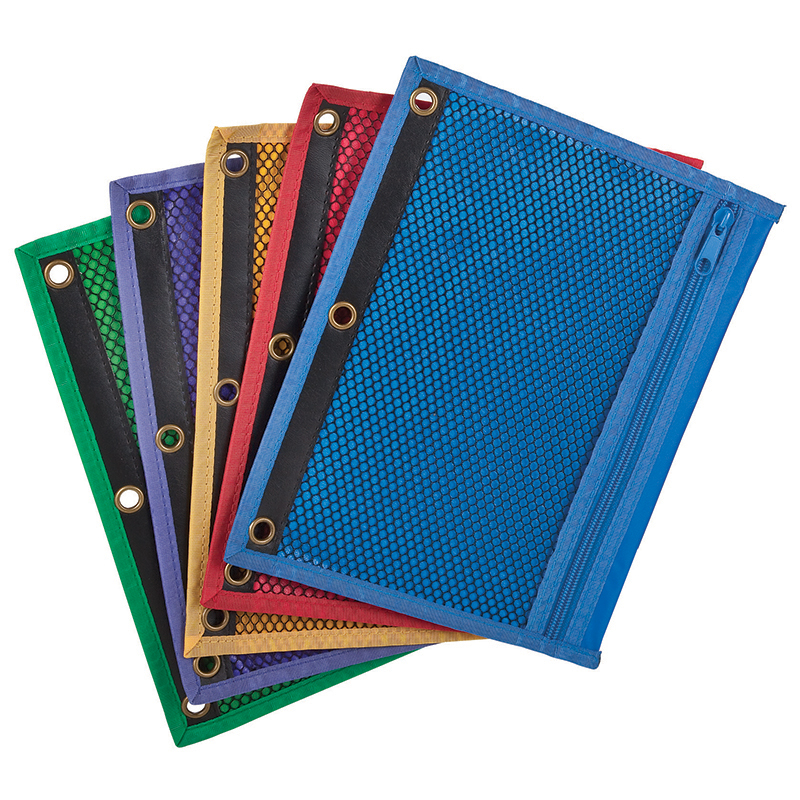 Oxford Zipper Mesh Binder Pockets