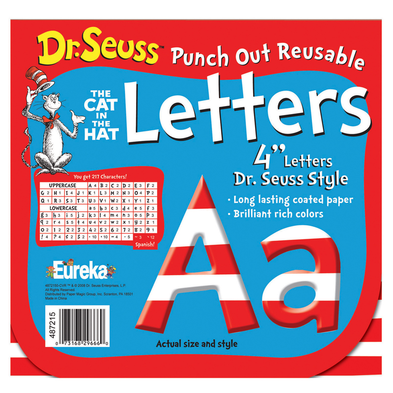 Dr Seuss 4 In Red & White Letters