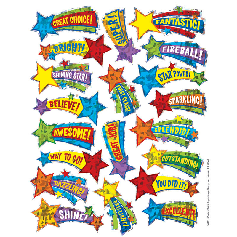 Shooting Stars Sparkle Stickers