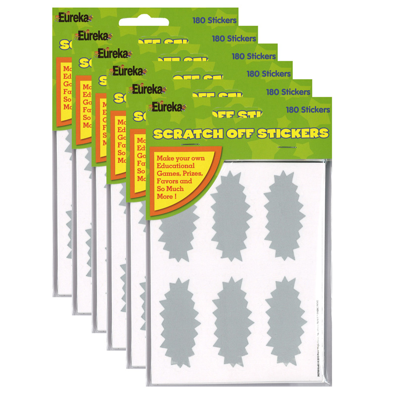 (6 Pk) Scratch Off Stickers Star