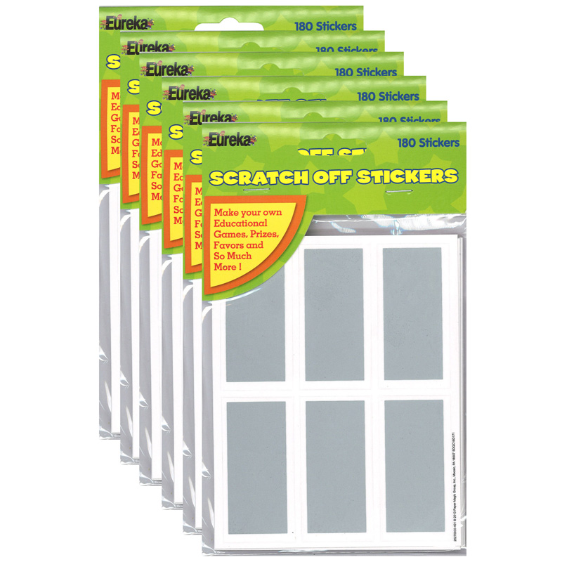 (6 Pk) Scratch Off Stickers