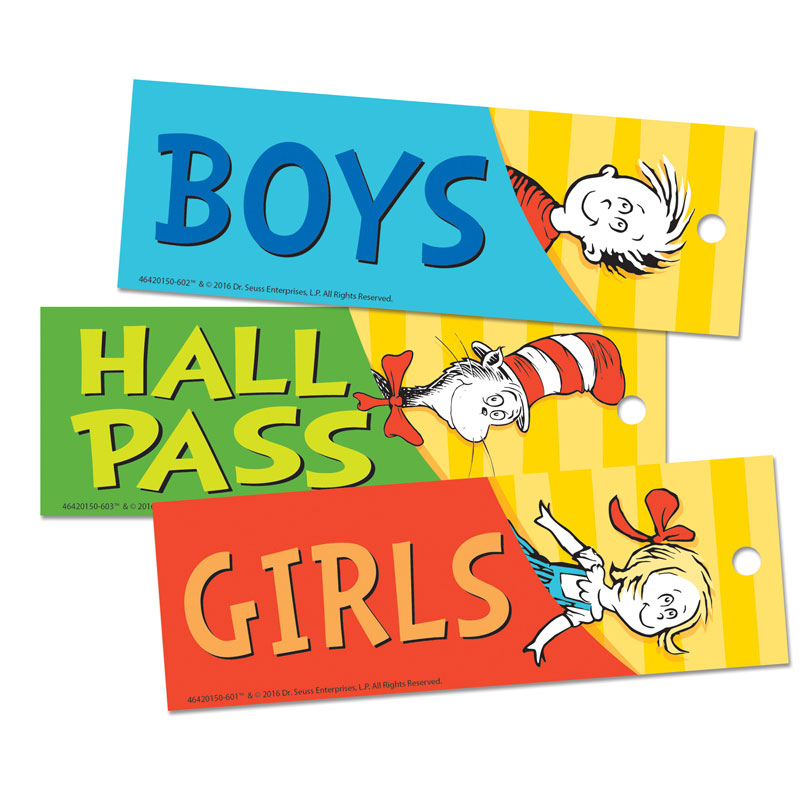 (6 Pk) Dr Seuss Classic Hall Passes