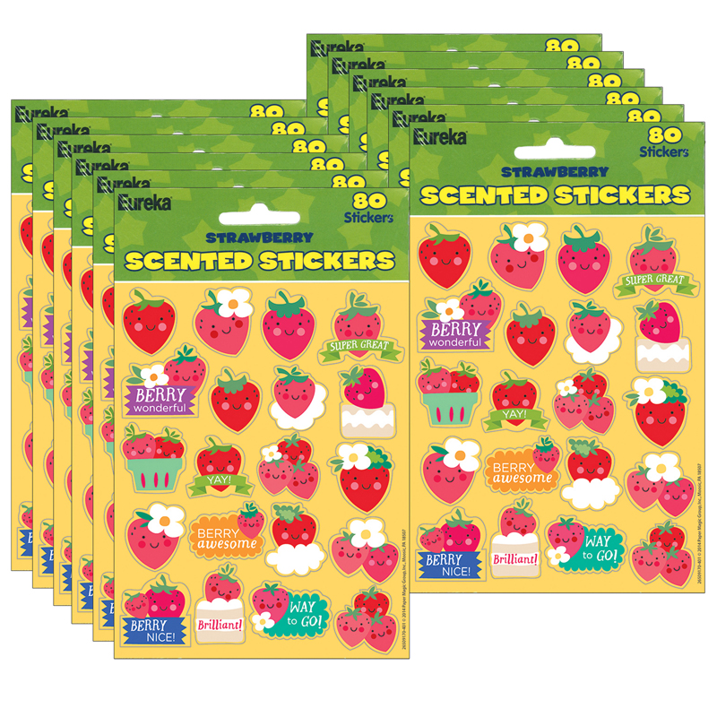 (12 Pk) Strawberry Scented Stickers