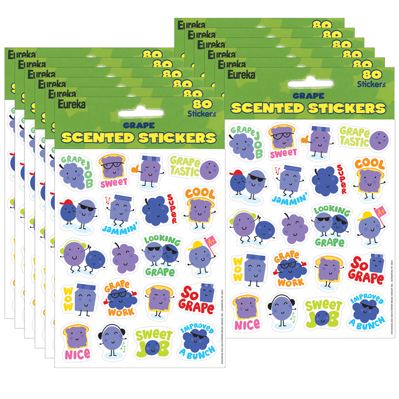 (12 Pk) Grape Stickers Scented