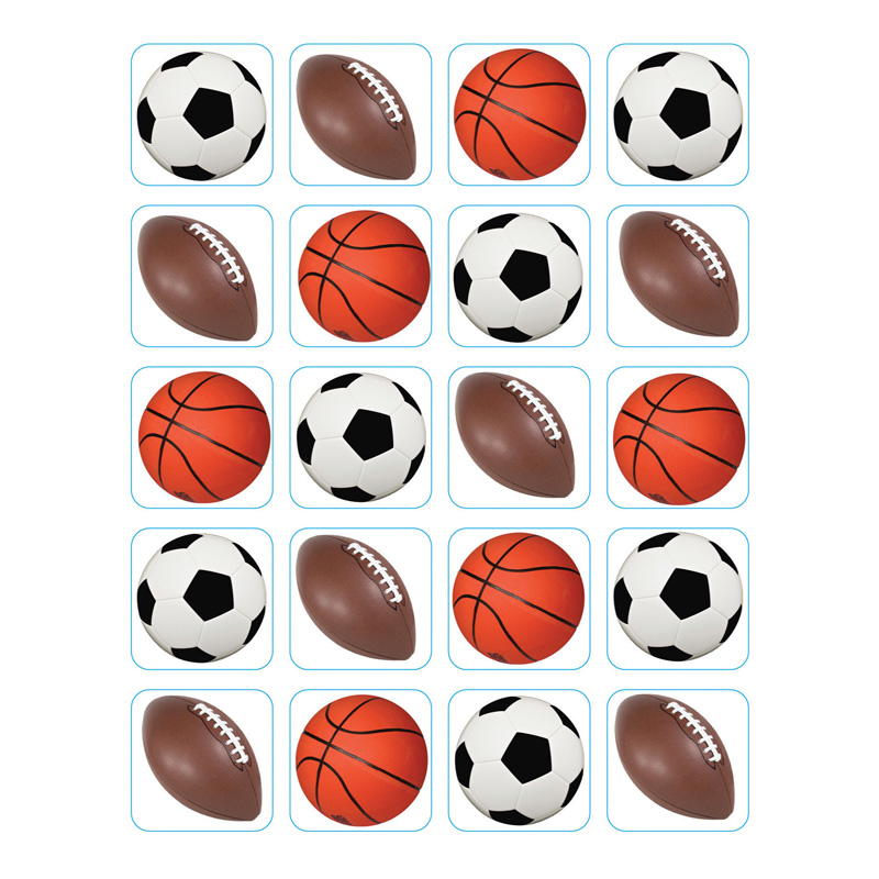 (12 Pk) Mixed Sports Theme Stickers