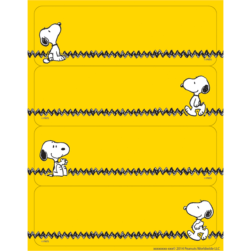 Peanuts Yellow Label Stickers