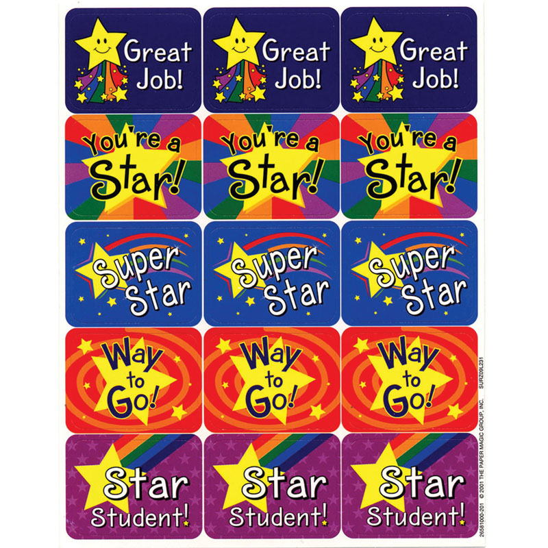 (12 Pk) Stars Success Stickers