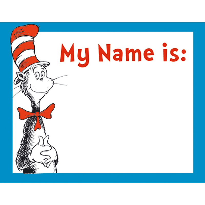 (12 Pk) Cat In The Hat Name Tags