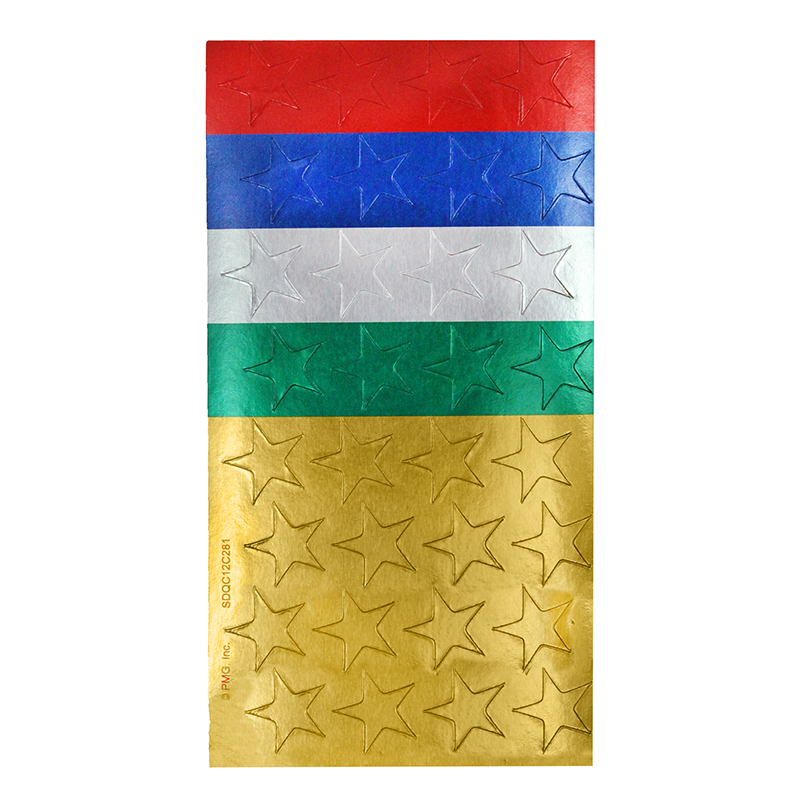 Stickers Foil Stars 1/2 In 250/Pk