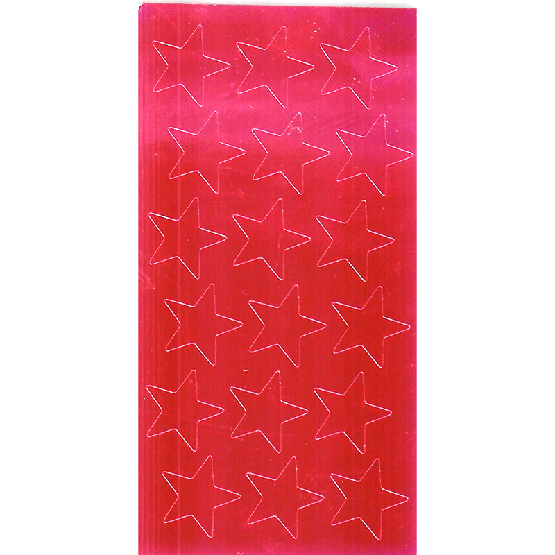 Stickers Foil Stars 3/4 Inch Red