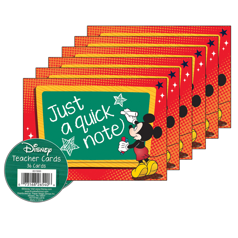(6 Pk) Mickey Teacher Cards