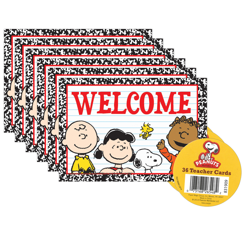 (6 Pk) Peanuts Welcome Teacher Card