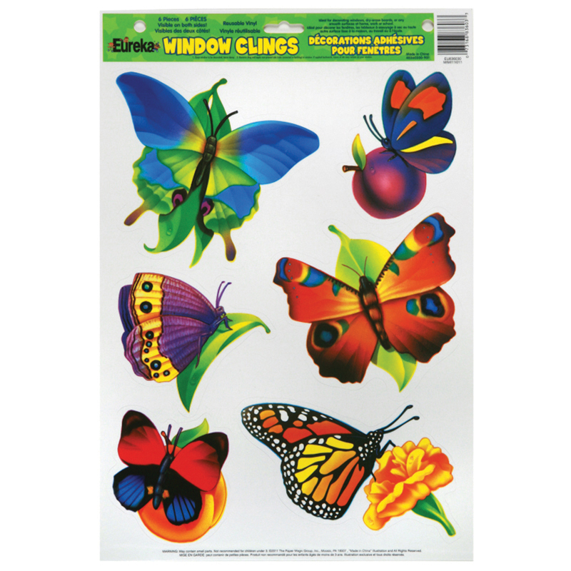 (12 Pk) Window Cling Butterflies