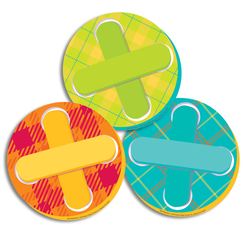 Plaid Attitude Button Paper Cutouts