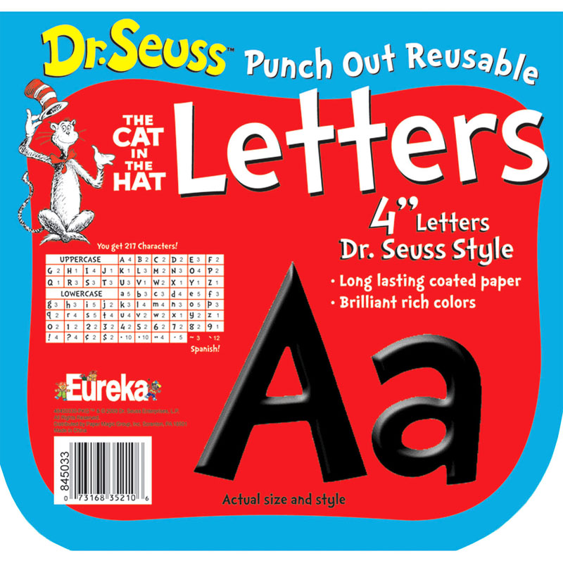 Dr Seuss Punch Out Deco Letters Blk