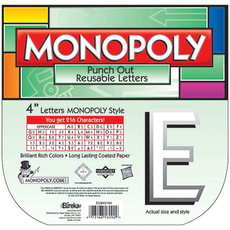 (6 Pk) Monopoly Deco Letters