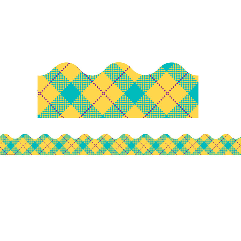 Yellow Argyle Extra Wide Die Cut
