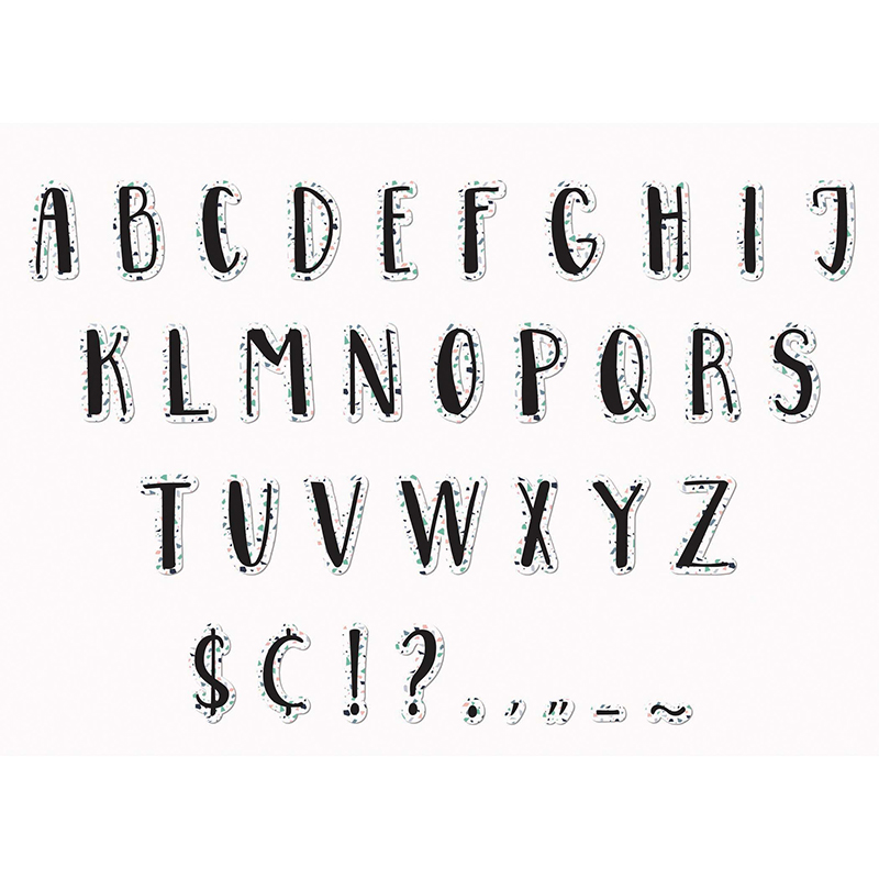White Terrazzo 4in Deco Letters