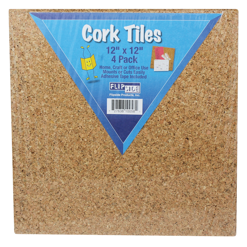 (2 Pk) Cork Tiles 12inx12in 4 Per
