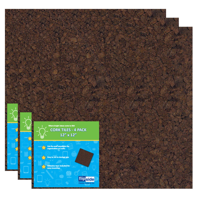 (3 Ea) 12x12 Dark Cork Squares 4 Pk