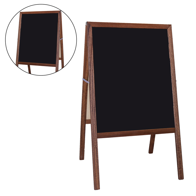 Dryerase Marquee Easel Blk 2 Sided