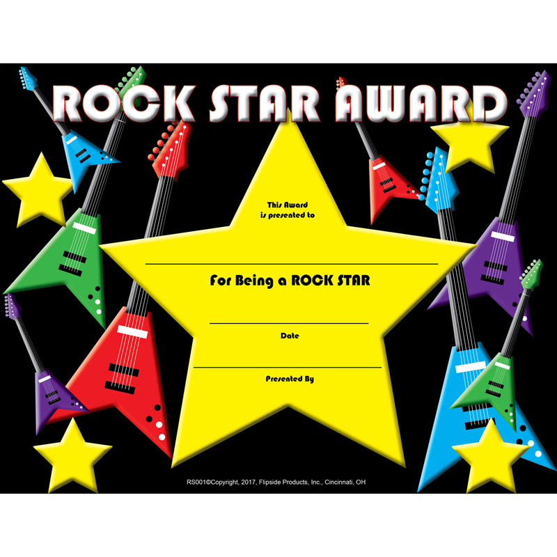 Rock Star Certificate