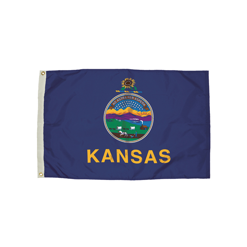3x5 Nylon Kansas Flag Heading &