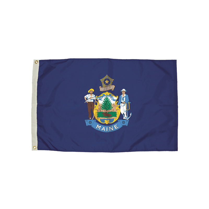 3x5 Nylon Maine Flag Heading &