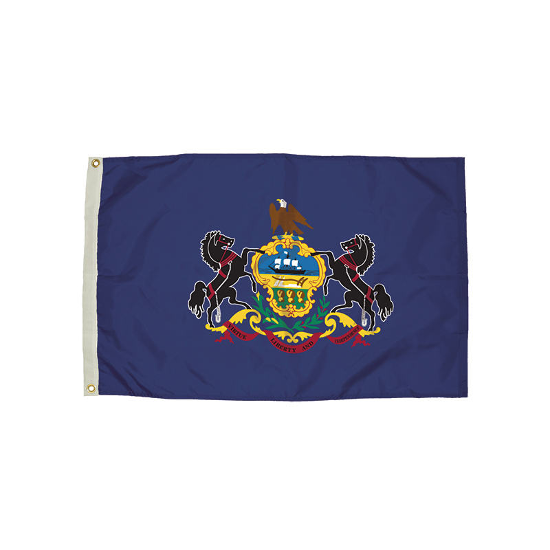 3x5 Nylon Pennsylvania Flag Heading