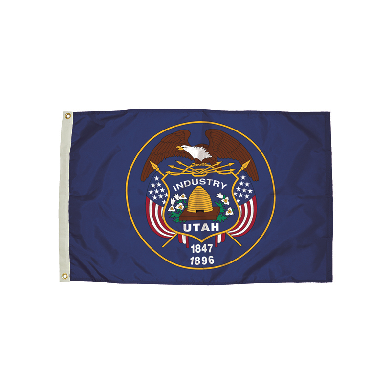 3x5 Nylon Utah Flag Heading &