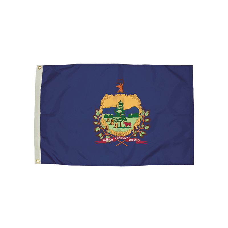 3x5 Nylon Vermont Flag Heading &