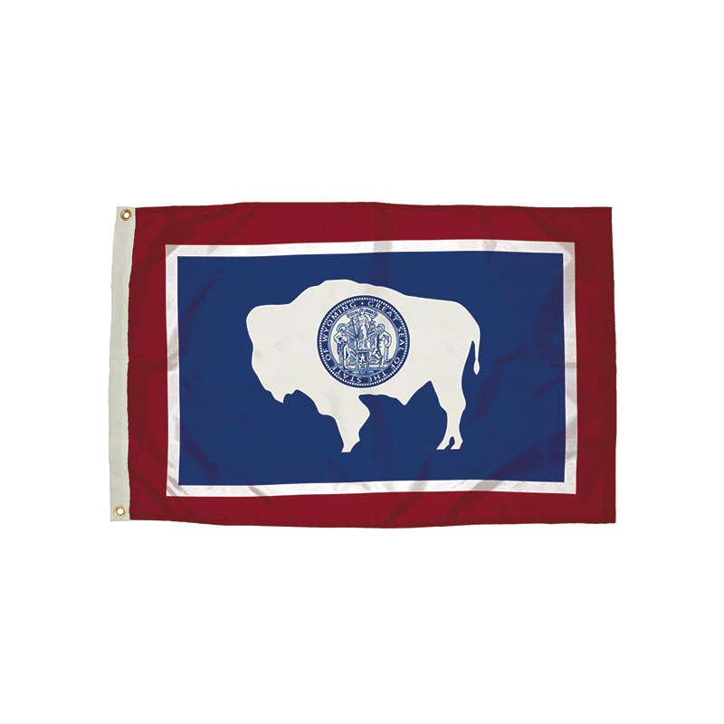 3x5 Nylon Wyoming Flag Heading &