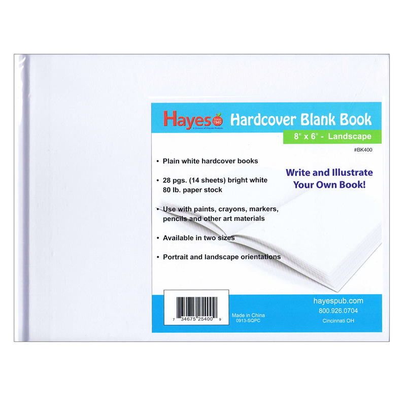 Plain White Blank Book 8w X 6h