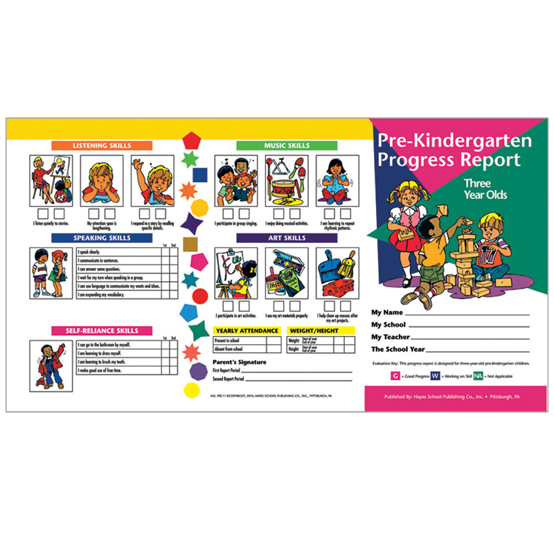 Pre Kindergarten Progress Report 10