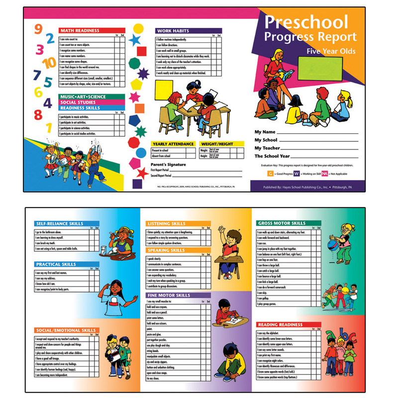 Preschool Progress Report 10pk Age5