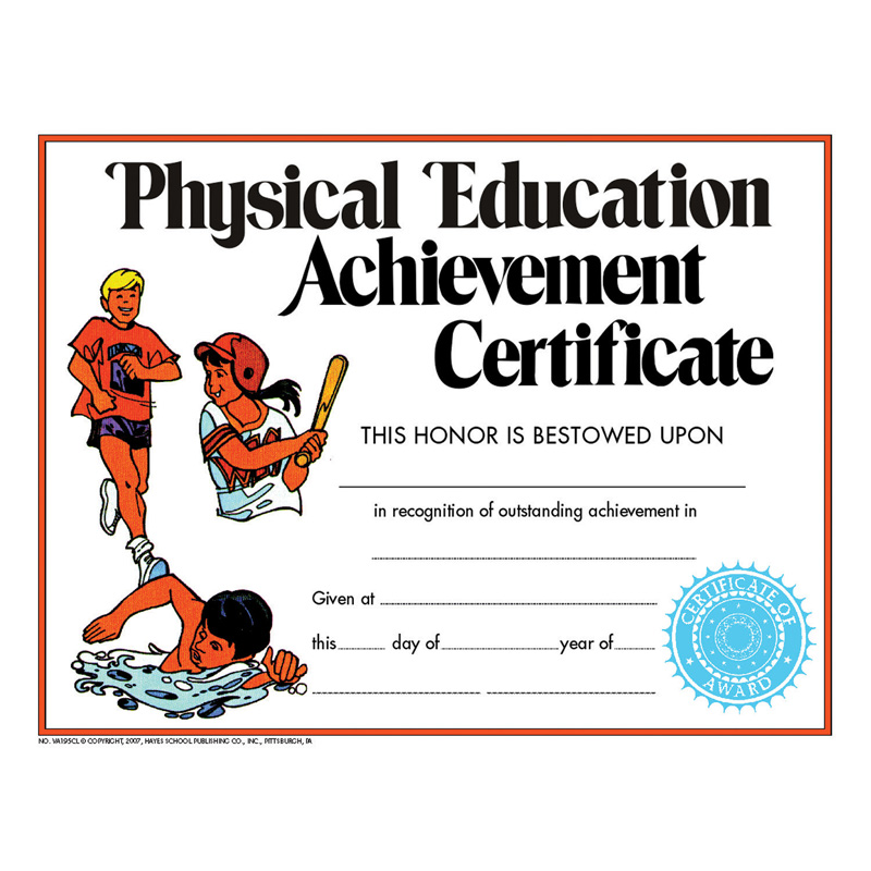 Certificate Physical Education 30pk