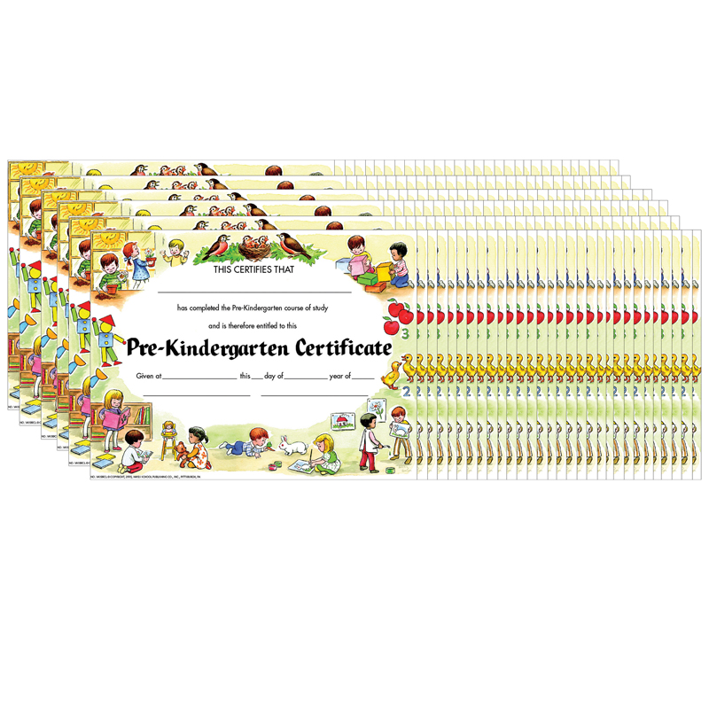 (6 Pk) Certificate Pre-K 30 Per Set