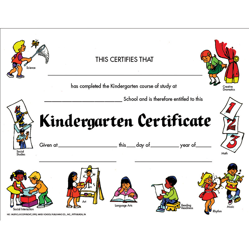 (6 Pk) Certificates Kindegarten