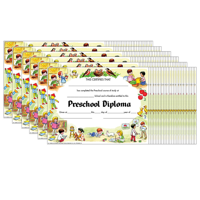 (6 Pk) Diplomas Preschool 30 Per Pk