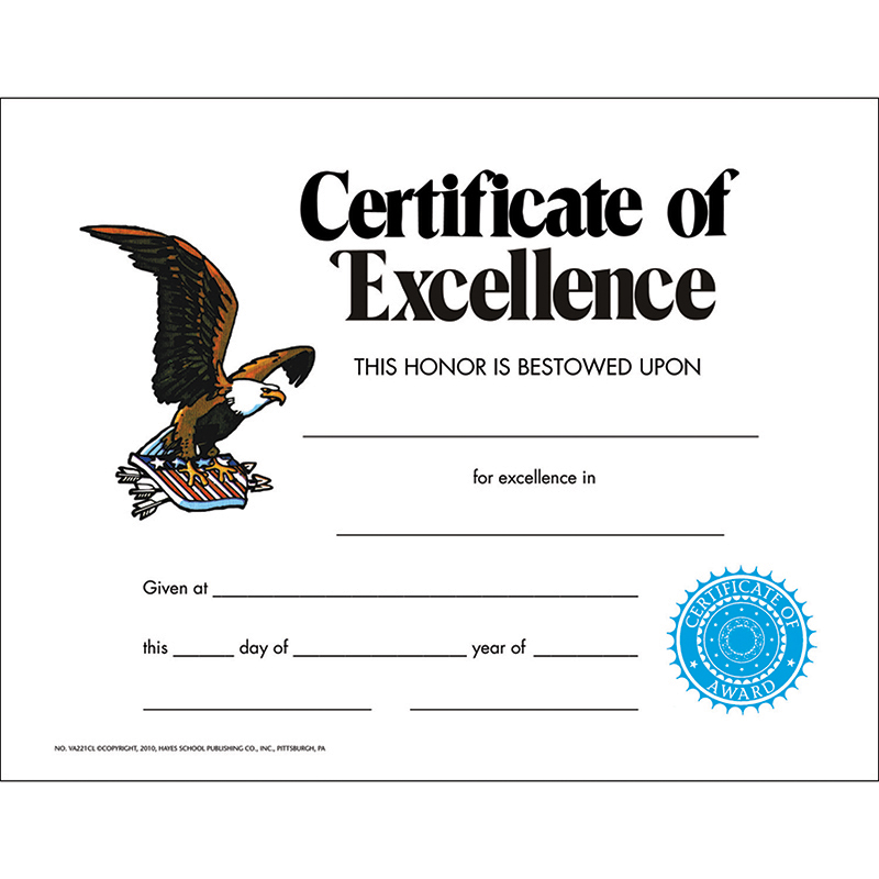 Certificate Of Excellence 30/Set