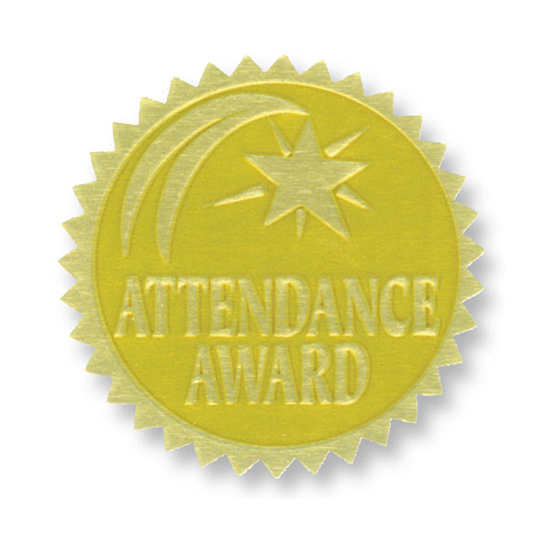 Gold Foil Embossed Seals Attendance