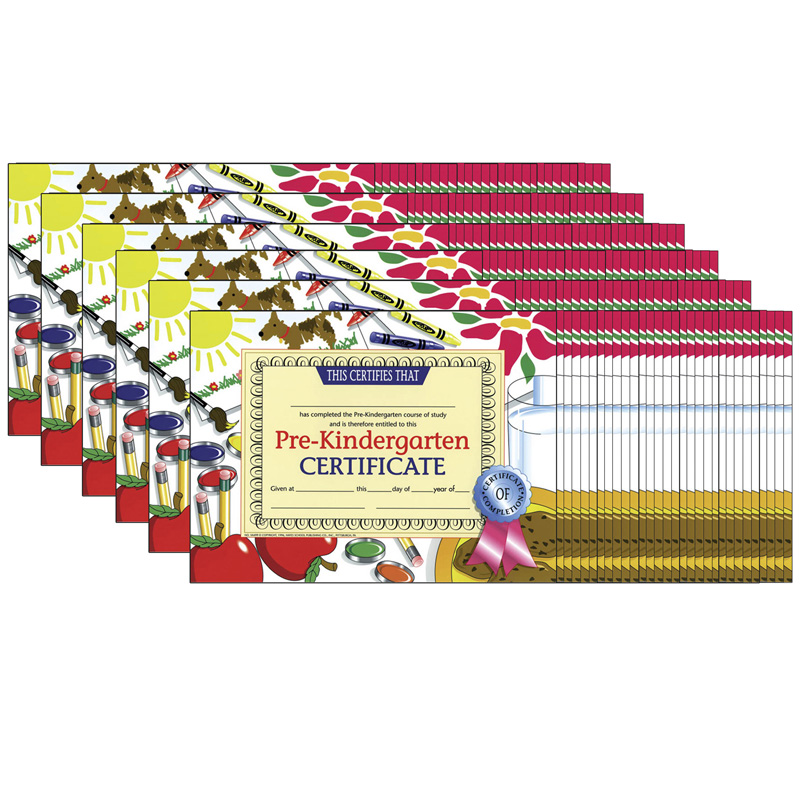 (6 Pk) Certificates Pre-K 8.5x11