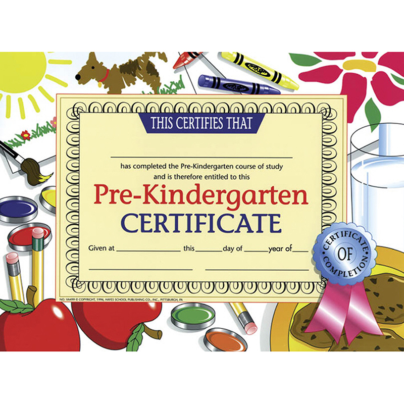 Certificates Pre-Kindergarten 30/Pk