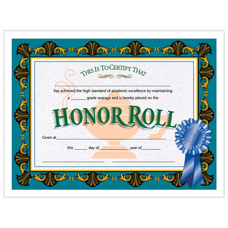 Certificates Honor Roll Blue 30/Pk