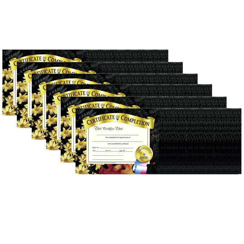 (6 Pk) Certificates Of Completion