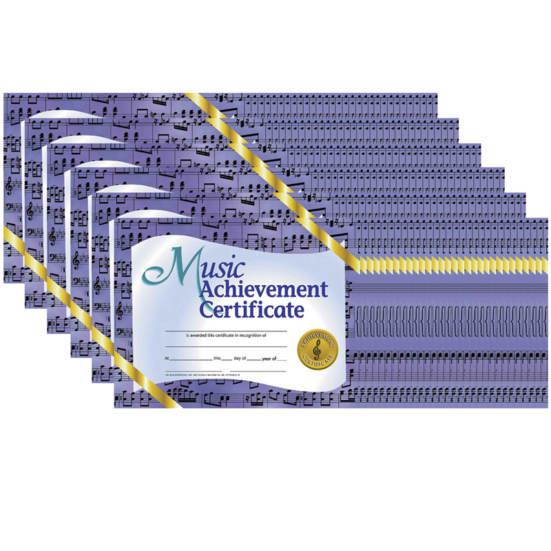 (6 Pk) Music Achievement Cert