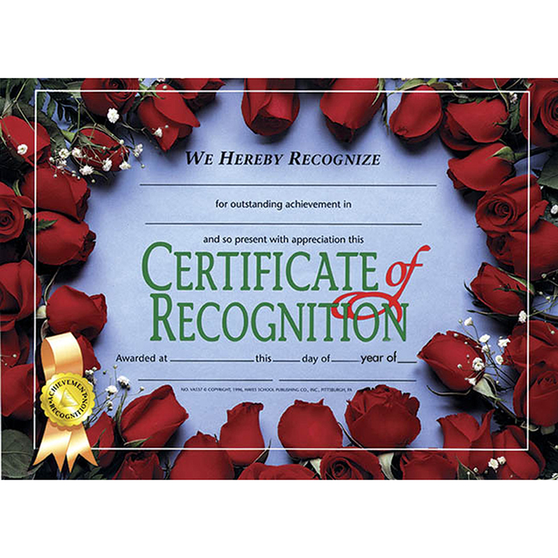 Certificates Of Recognition 30/Pk