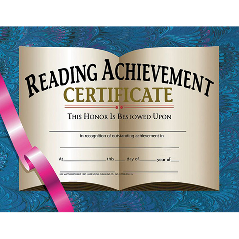 Certificates Reading Achievement 30