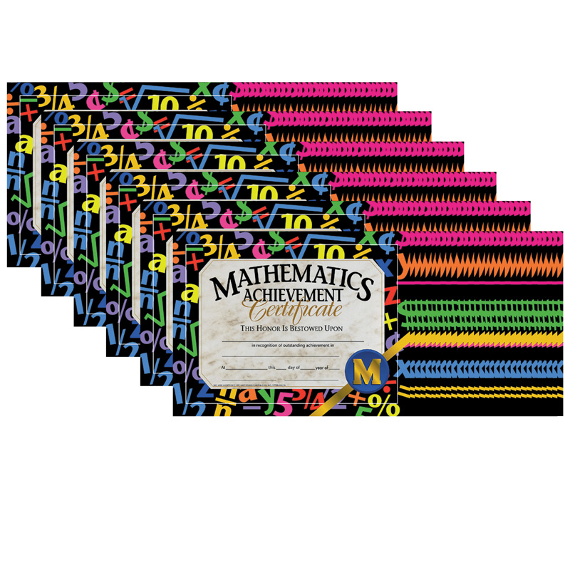 (6 Pk) Certificates Mathematics